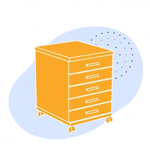 Тумба подкатная ЛАБ-400 ТВД 400х580х680 мм