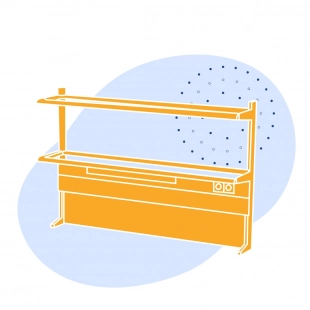 Надстройка технологическая 1500 ТПП Квадро ламинат 1500х250х1500 мм