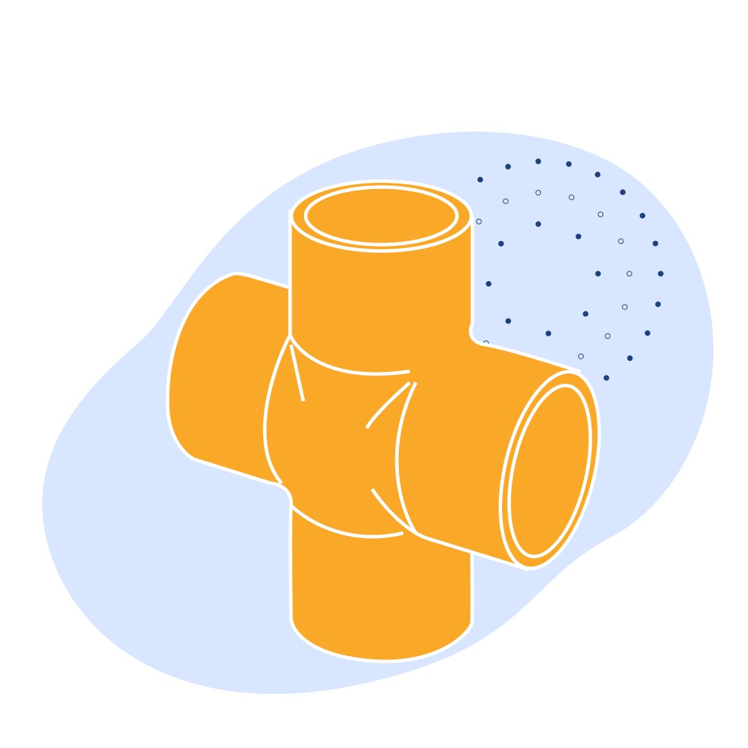 Крестовиная медная под пайку 53.6 мм М2р ГОСТ 32590-2013