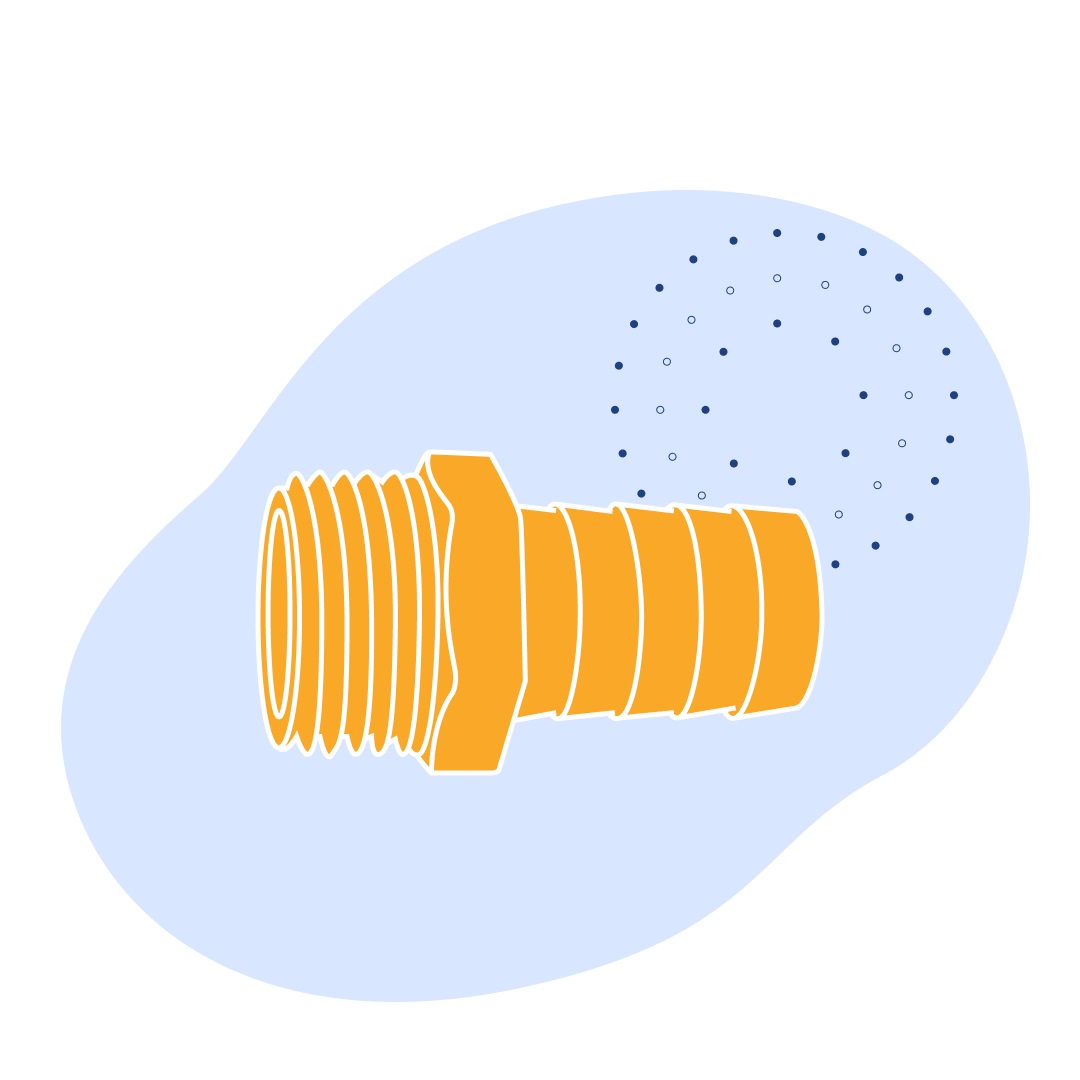 Штуцер ДУ 15 мм под резьбу с гайкой 1Д