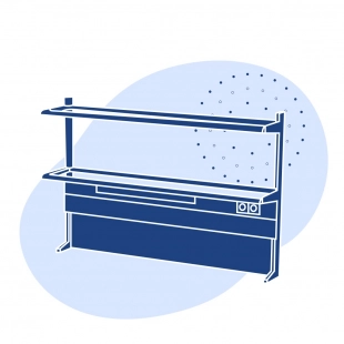 Надстройка технологическая 1500 ТПП Квадро ламинат 1500х250х1500 мм