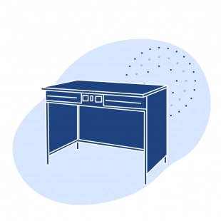 Стол лабораторный электрифицированный Столешница -Ламинат ЛАБ-1200 ЛЛЭ 1200х600х850 мм