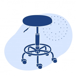 Табурет лабораторный ET-9040-1A черный