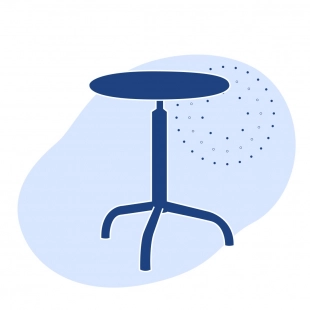 Табурет М-92 черный 330 мм