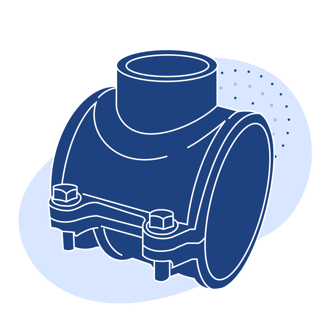 Седелка чугунная Ду 125 мм ГОСТ 5525-89